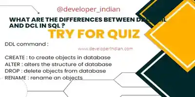 What are the differences between DDL, DML and DCL in SQL | developerIndian